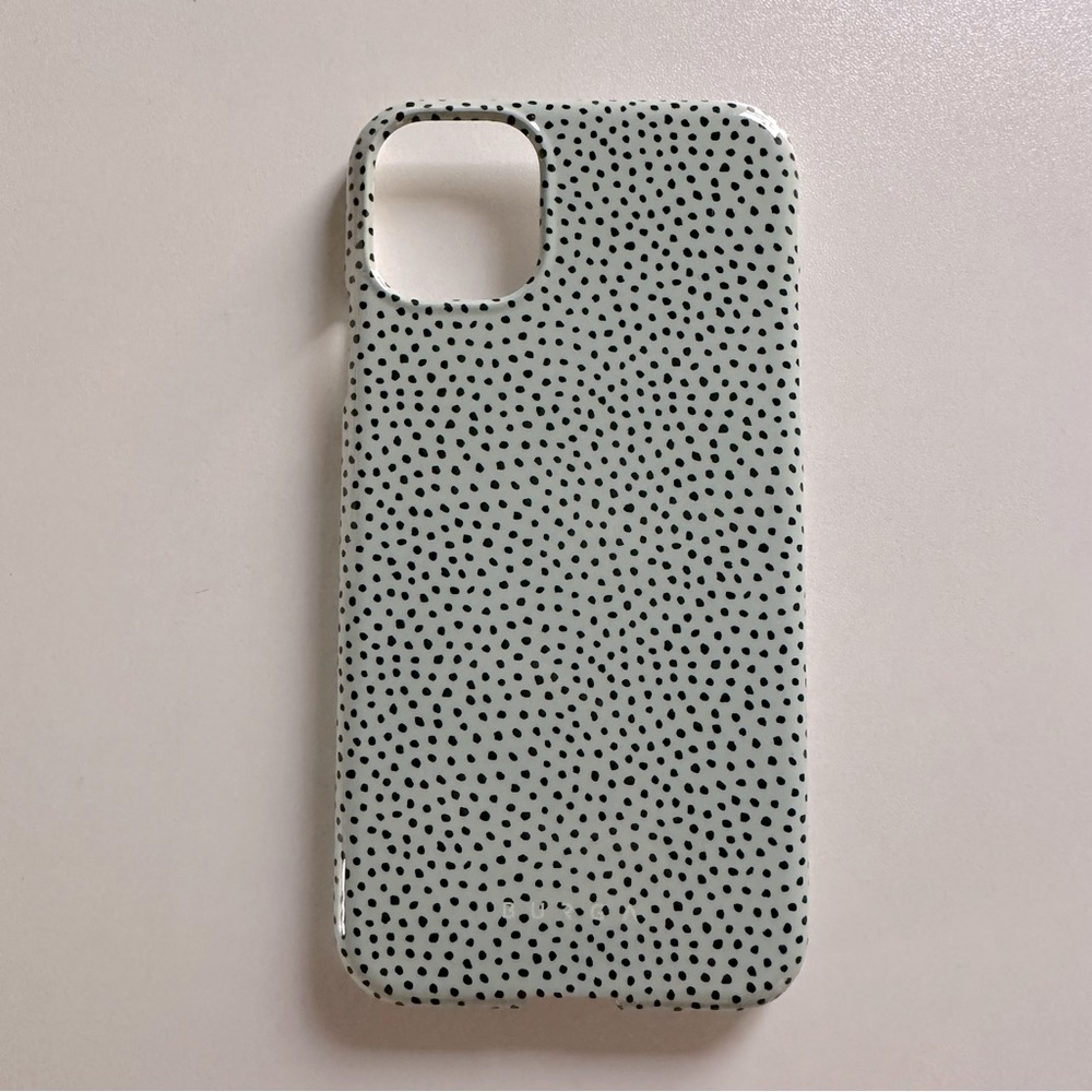 Iphone 11 Burga snap on case mint gelato dots print - aqua turquoise pale blue